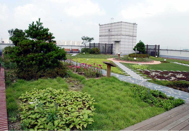 오정구청사 옥상녹화 옥상정원 전경 (경기 부천시)